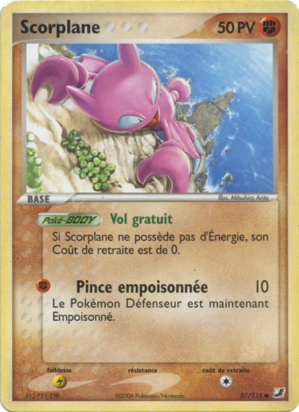 Carte Pokémon Scorplane 57/115 de l'extension EX Forces Cachées