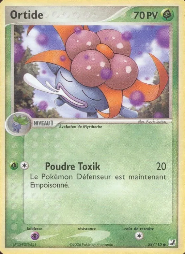 Carte Pokémon Ortide 58/115 de l'extension EX Forces Cachées