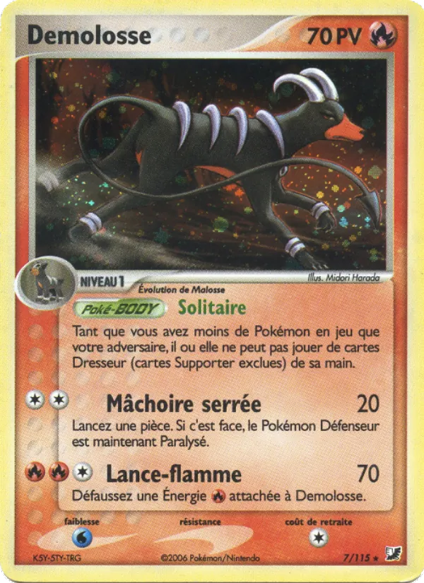 Carte Pokémon Demolosse 7/115 de l'extension EX Forces Cachées
