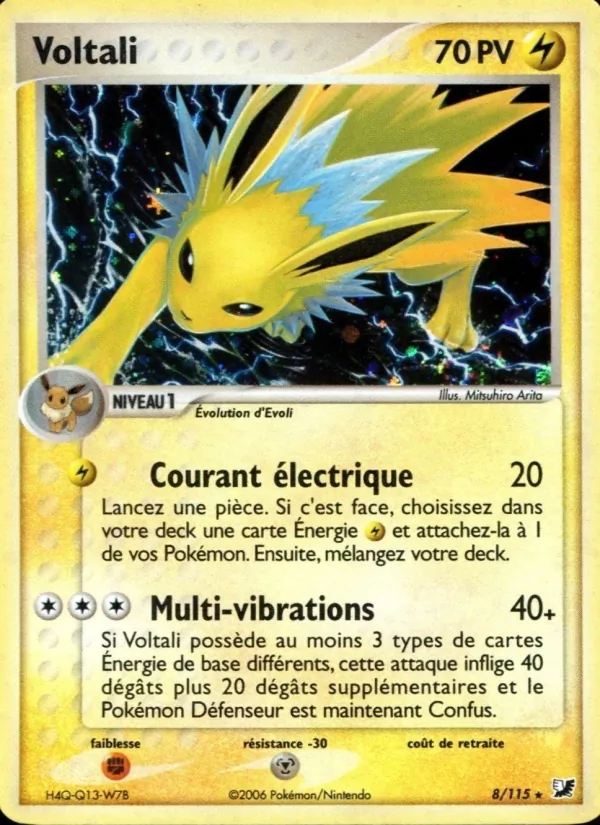 Carte Pokémon Voltali 8/115 de l'extension EX Forces Cachées