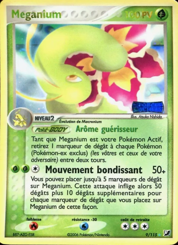 Carte Pokémon Meganium 9/115 de l'extension EX Forces Cachées