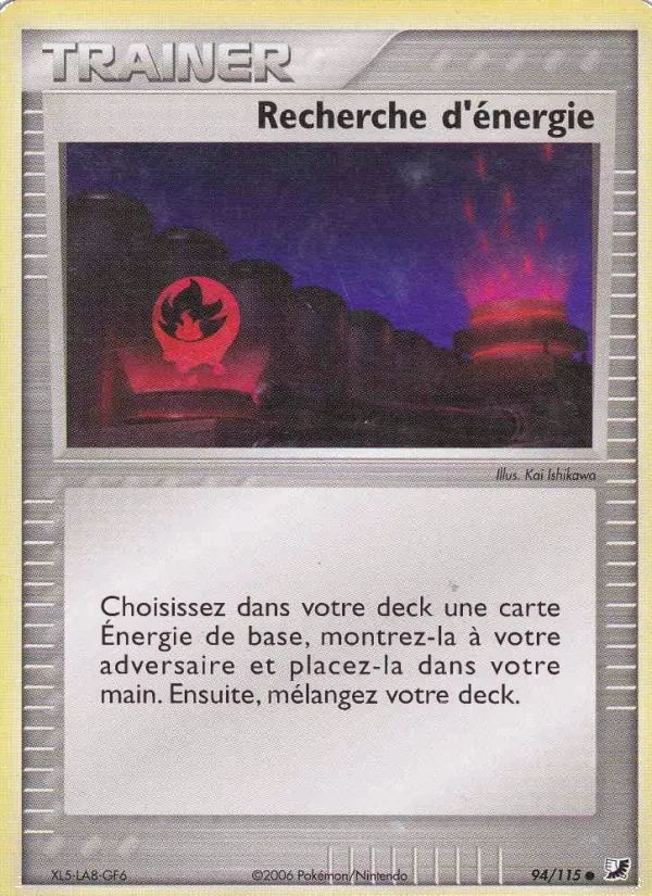 Carte Pokémon Recherche d'énergie 94/115 de l'extension EX Forces Cachées