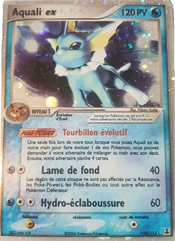 Carte Pokémon Aquali ex 110/113 de l'extension EX Espèces Delta