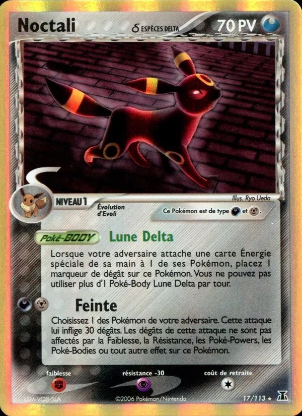 Carte Pokémon Noctali δ 17/113 de l'extension EX Espèces Delta