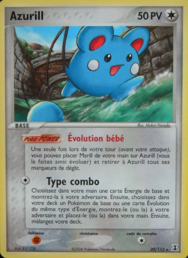 Carte Pokémon Azurill 20/113 de l'extension EX Espèces Delta