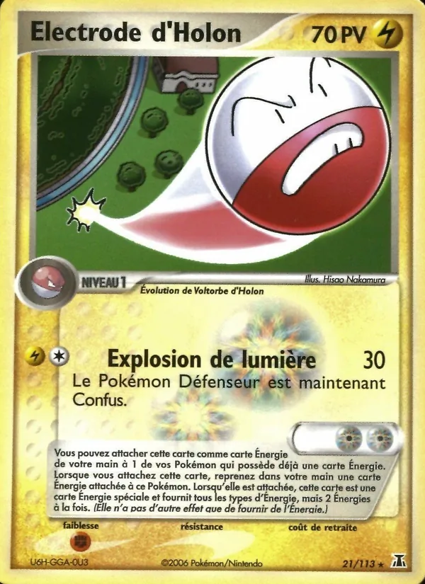 Carte Pokémon Electrode d'Holon 21/113 de l'extension EX Espèces Delta
