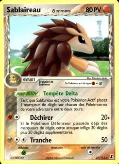 Carte Pokémon Sablaireau δ 27 — EX Espèces Delta