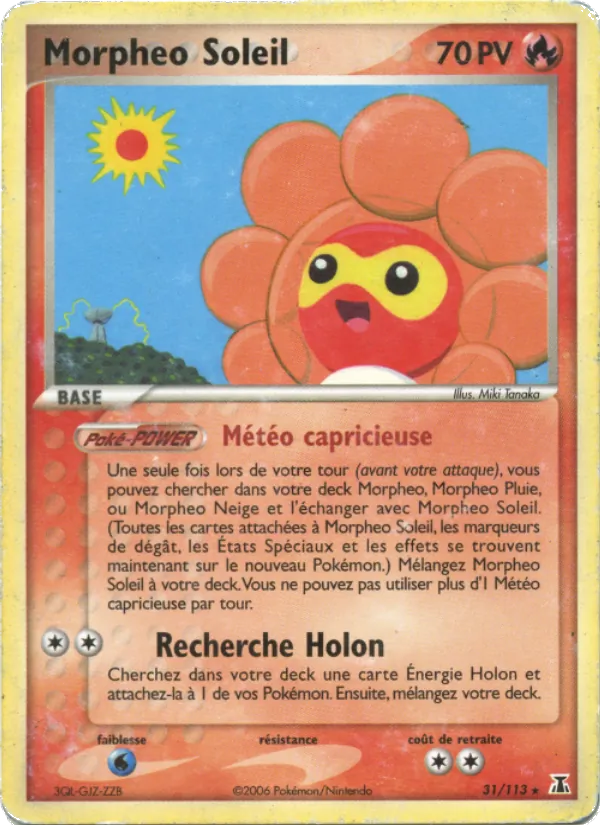 Carte Pokémon Morpheo Soleil 31/113 de l'extension EX Espèces Delta