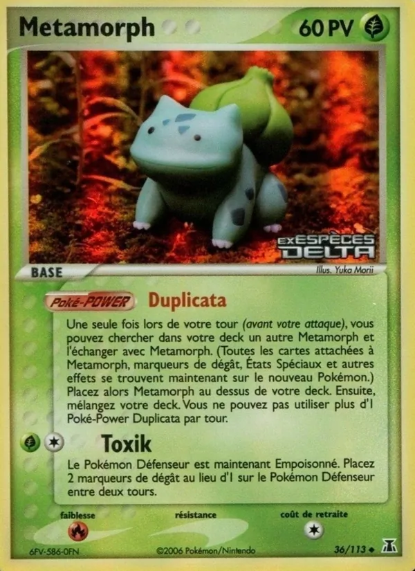 Carte Pokémon Métamorph 36/113 de l'extension EX Espèces Delta