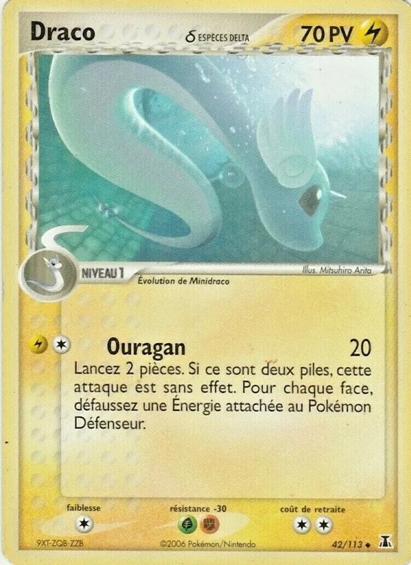 Carte Pokémon Draco δ 42/113 de l'extension EX Espèces Delta