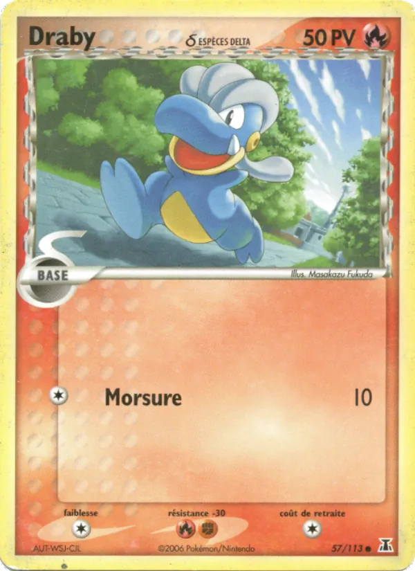 Carte Pokémon Draby δ 57/113 de l'extension EX Espèces Delta