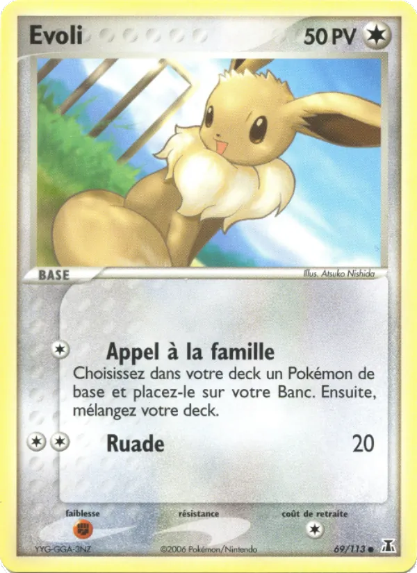 Carte Pokémon Evoli 69/113 de l'extension EX Espèces Delta