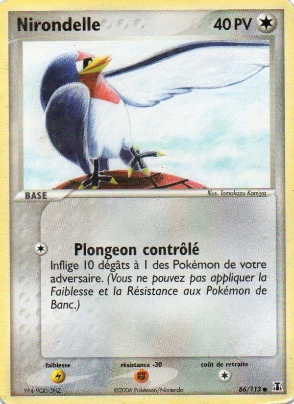 Carte Pokémon Nirondelle 86/113 de l'extension EX Espèces Delta