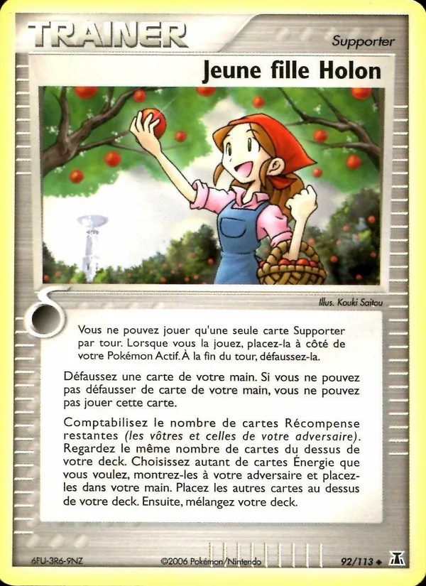 Carte Pokémon Jeune fille Holon 92/113 de l'extension EX Espèces Delta
