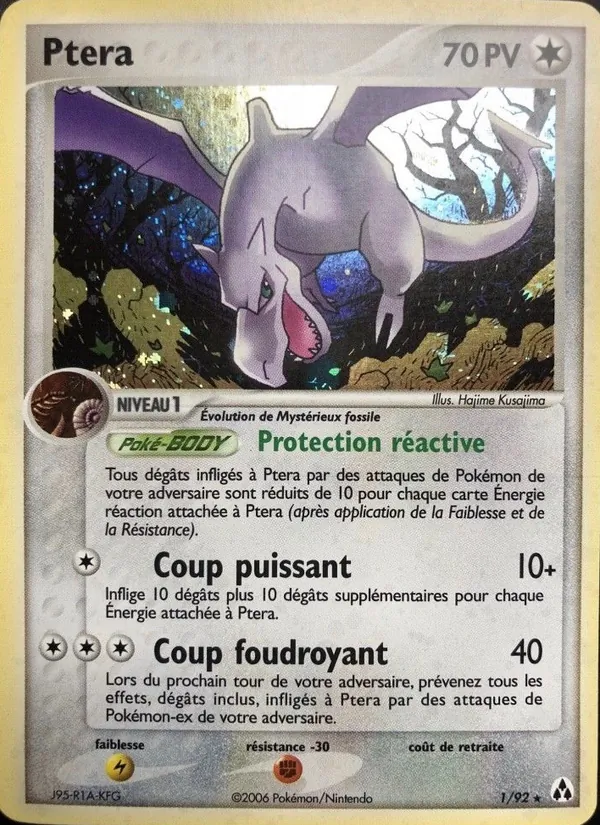 Carte Pokémon Ptéra 1/92 de l'extension EX Créateurs de légendes