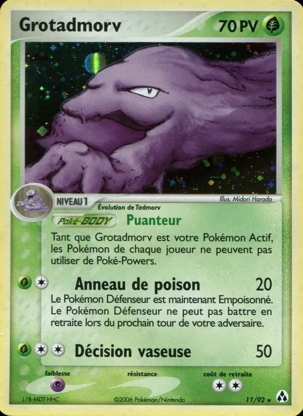 Carte Pokémon Grotadmorv 11/92 de l'extension EX Créateurs de légendes