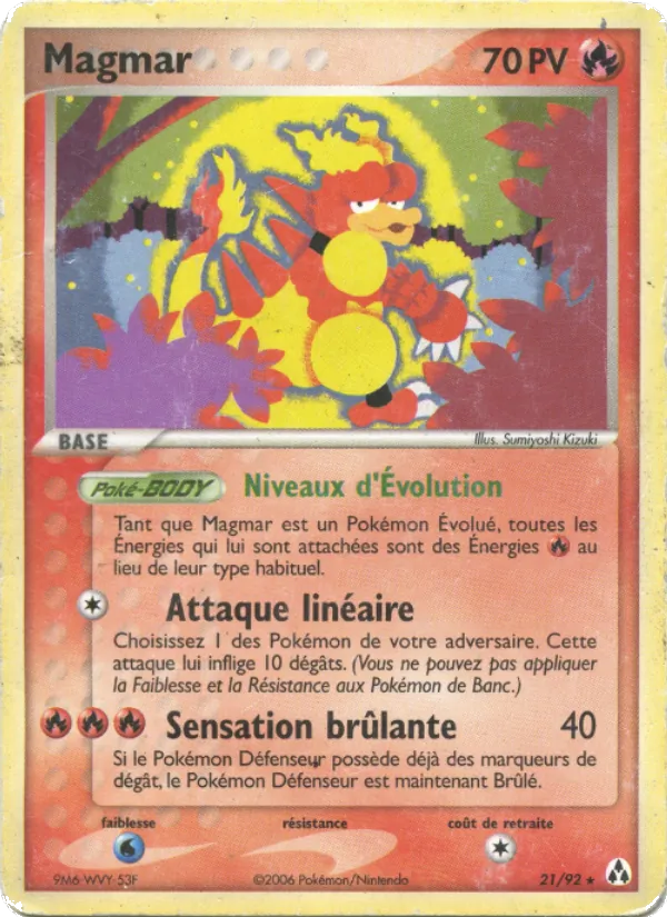 Carte Pokémon Magmar 21/92 de l'extension EX Créateurs de légendes