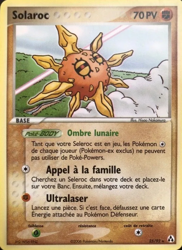 Carte Pokémon Solaroc 25/92 de l'extension EX Créateurs de légendes