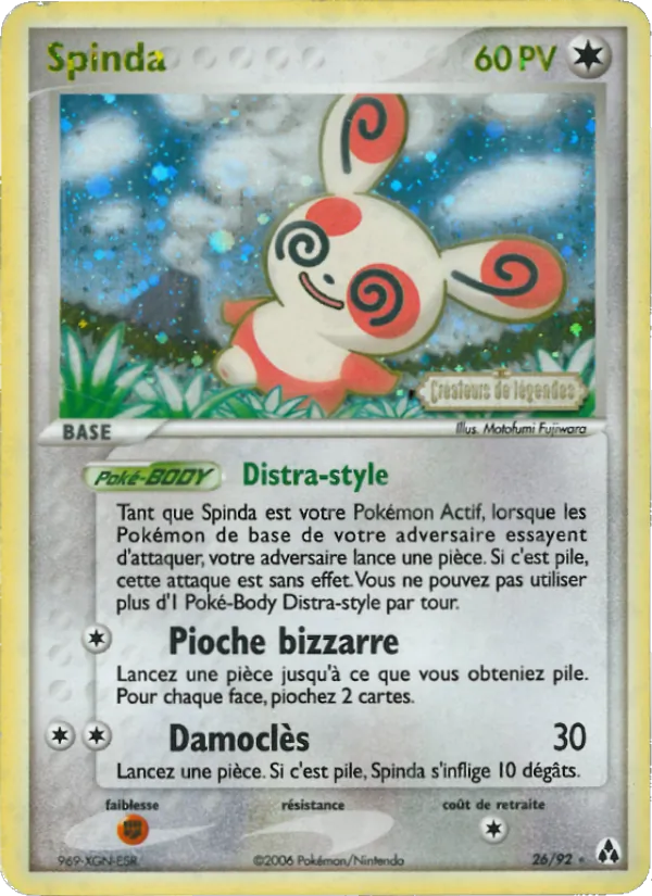 Carte Pokémon Spinda 26/92 de l'extension EX Créateurs de légendes