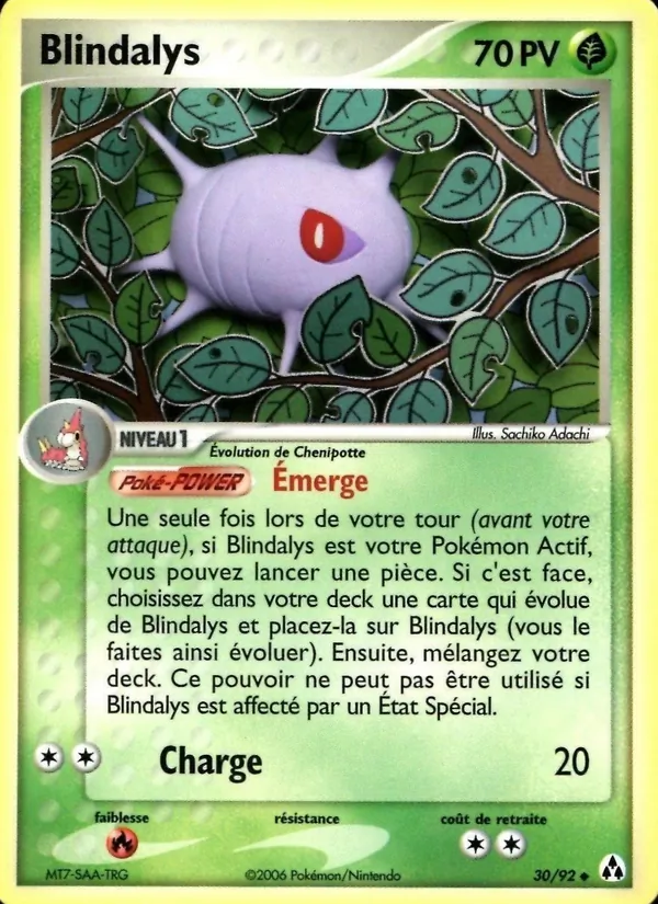 Carte Pokémon Blindalys 30/92 de l'extension EX Créateurs de légendes