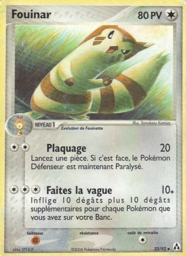 Carte Pokémon Fouinar 33/92 de l'extension EX Créateurs de légendes