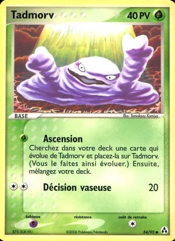 Carte Pokémon Tadmorv 54/92 de l'extension EX Créateurs de légendes