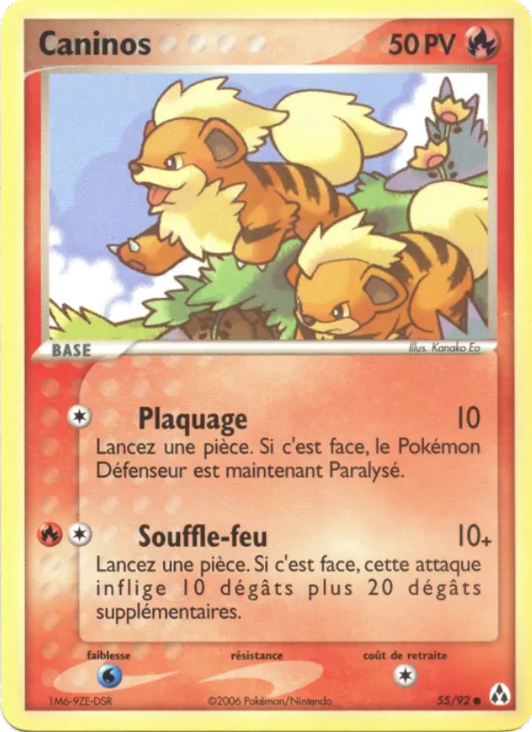 Carte Pokémon Caninos 55/92 de l'extension EX Créateurs de légendes