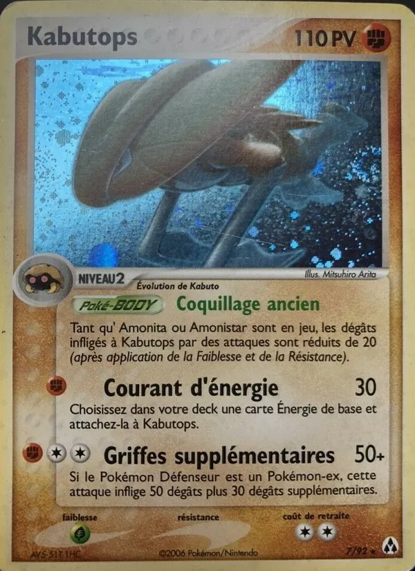 Carte Pokémon Kabutops 7/92 de l'extension EX Créateurs de légendes