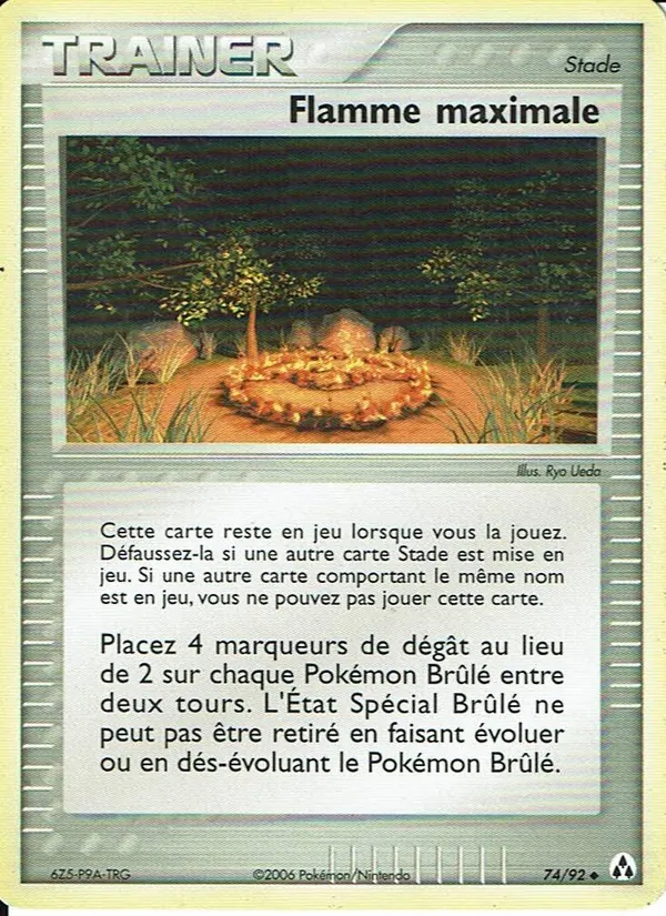 Carte Pokémon Flamme maximale 74/92 de l'extension EX Créateurs de légendes