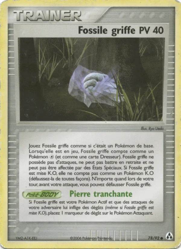 Carte Pokémon Fossile griffe 78/92 de l'extension EX Créateurs de légendes