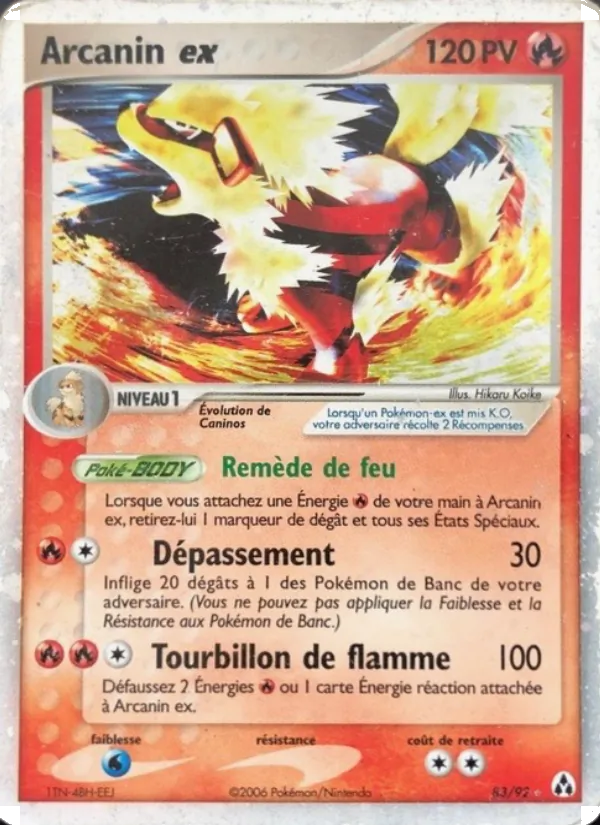 Carte Pokémon Arcanin ex 83/92 de l'extension EX Créateurs de légendes
