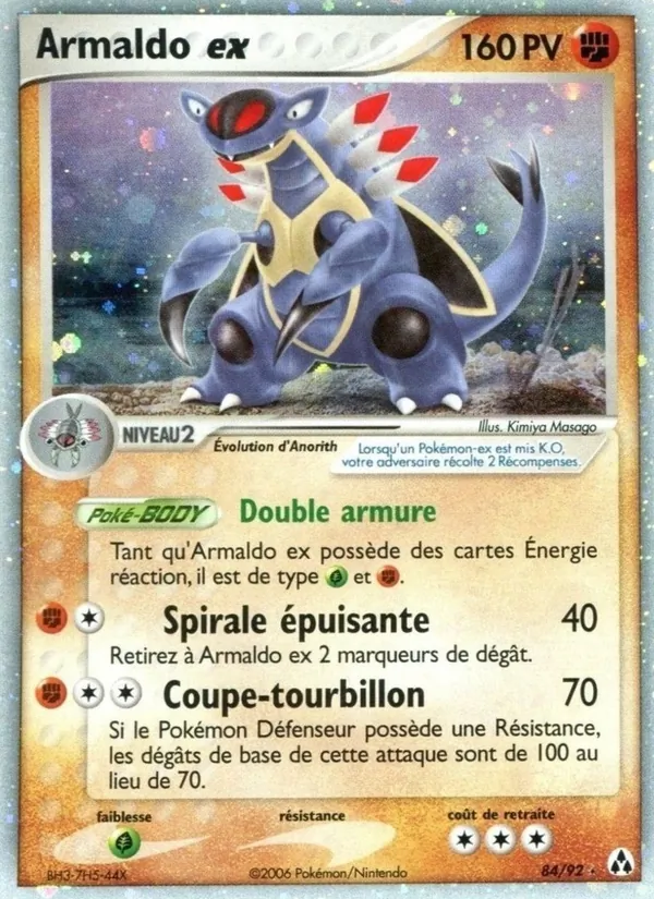 Carte Pokémon Armaldo ex 84/92 de l'extension EX Créateurs de légendes