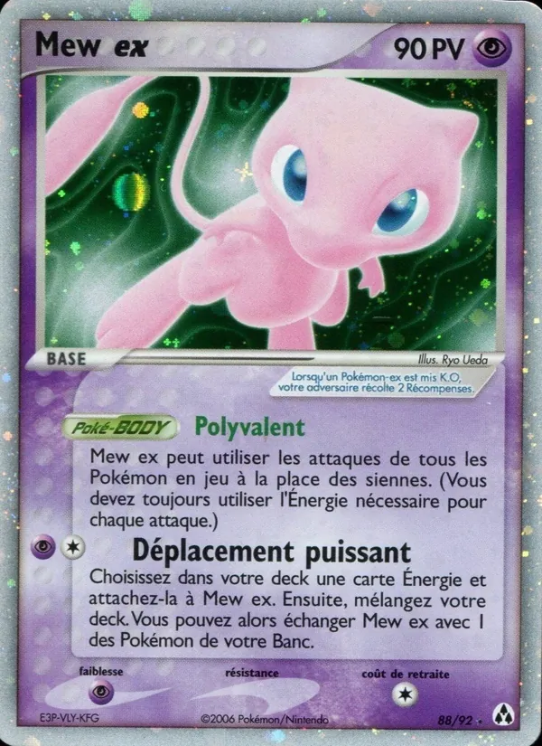 Carte Pokémon Mew ex 88/92 de l'extension EX Créateurs de légendes
