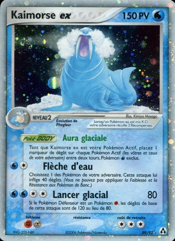 Carte Pokémon Kaimorse ex 89/92 de l'extension EX Créateurs de légendes