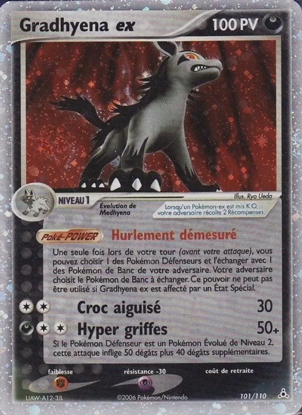 Carte Pokémon Gradhyena ex 101/110 de l'extension EX Fantômes Holon