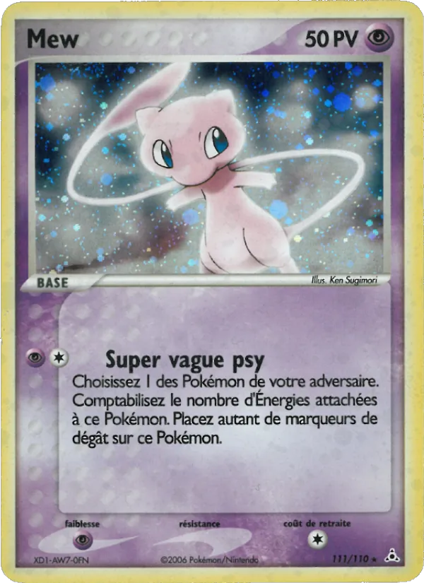Carte Pokémon Mew 111/110 de l'extension EX Fantômes Holon