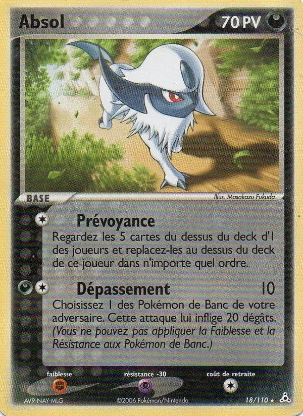 Carte Pokémon Absol 18/110 de l'extension EX Fantômes Holon