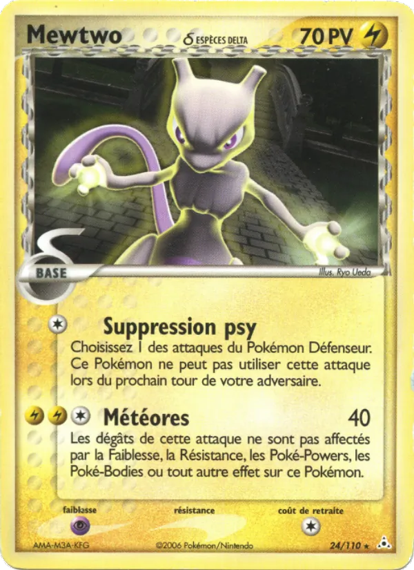Carte Pokémon Mewtwo δ 24/110 de l'extension EX Fantômes Holon