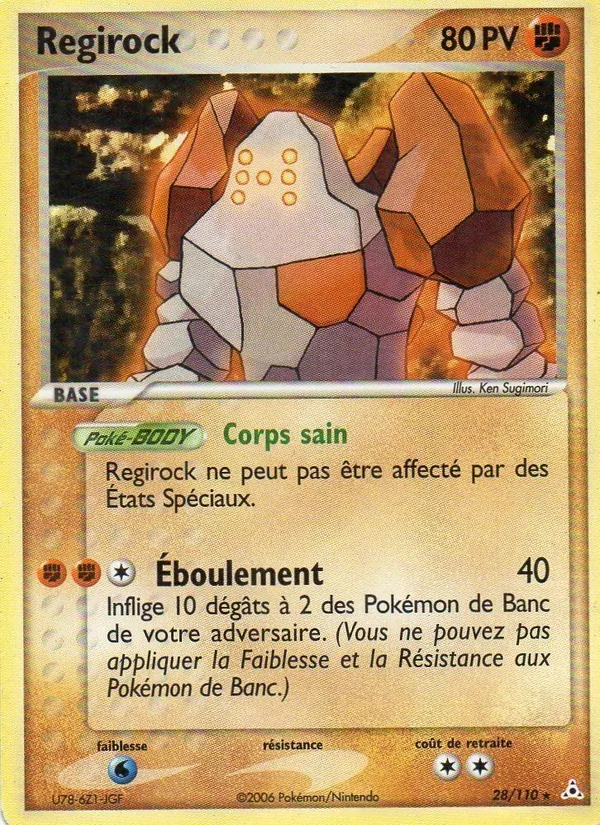 Carte Pokémon Regirock 28/110 de l'extension EX Fantômes Holon