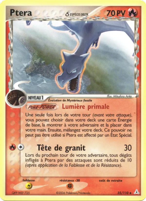 Carte Pokémon Ptera δ 35/110 de l'extension EX Fantômes Holon