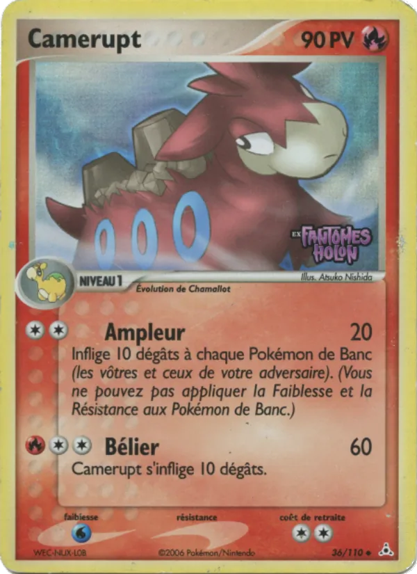 Carte Pokémon Camerupt 36/110 de l'extension EX Fantômes Holon