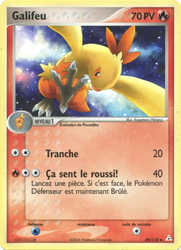 Carte Pokémon Galifeu 39/110 de l'extension EX Fantômes Holon