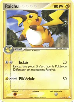 Carte Pokémon Raichu 51