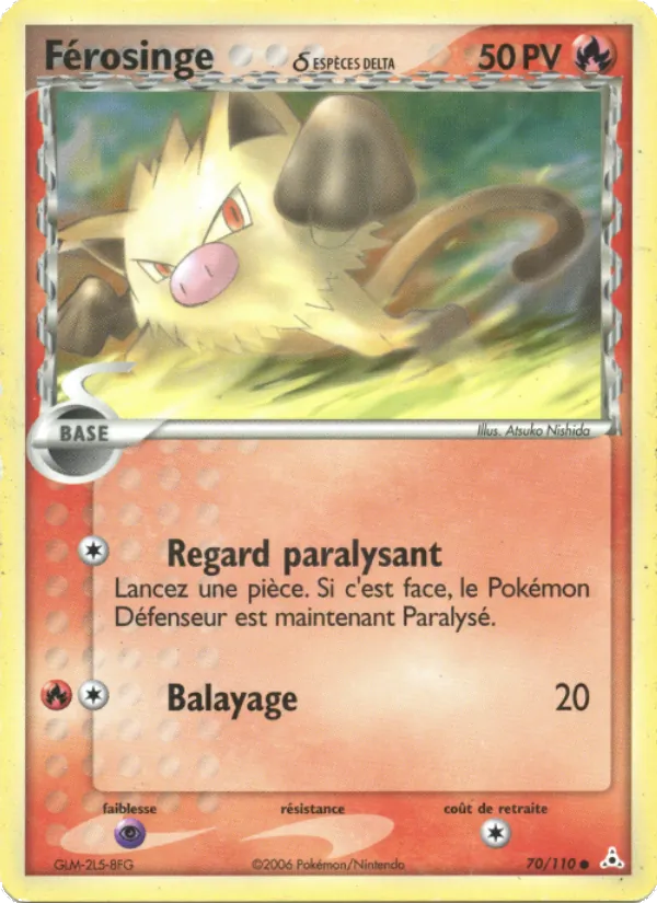 Carte Pokémon Férosinge δ 70/110 de l'extension EX Fantômes Holon