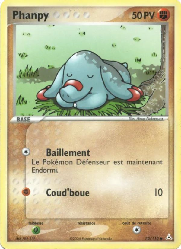 Carte Pokémon Phanpy 75/110 de l'extension EX Fantômes Holon