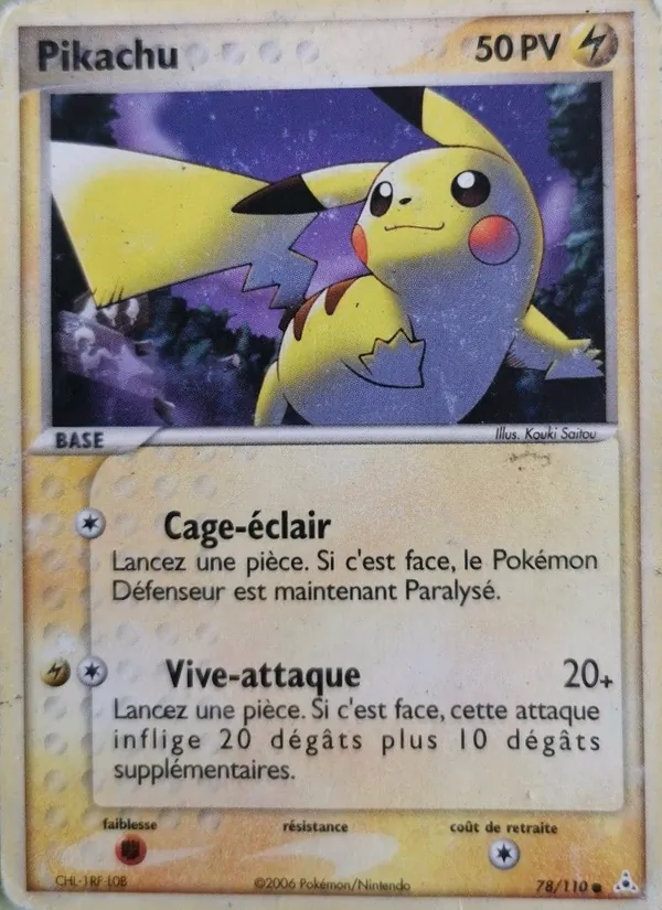 Carte Pokémon Pikachu 78/110 de l'extension EX Fantômes Holon