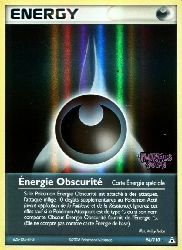 Carte Pokémon Énergie Obscurité 94/110 de l'extension EX Fantômes Holon
