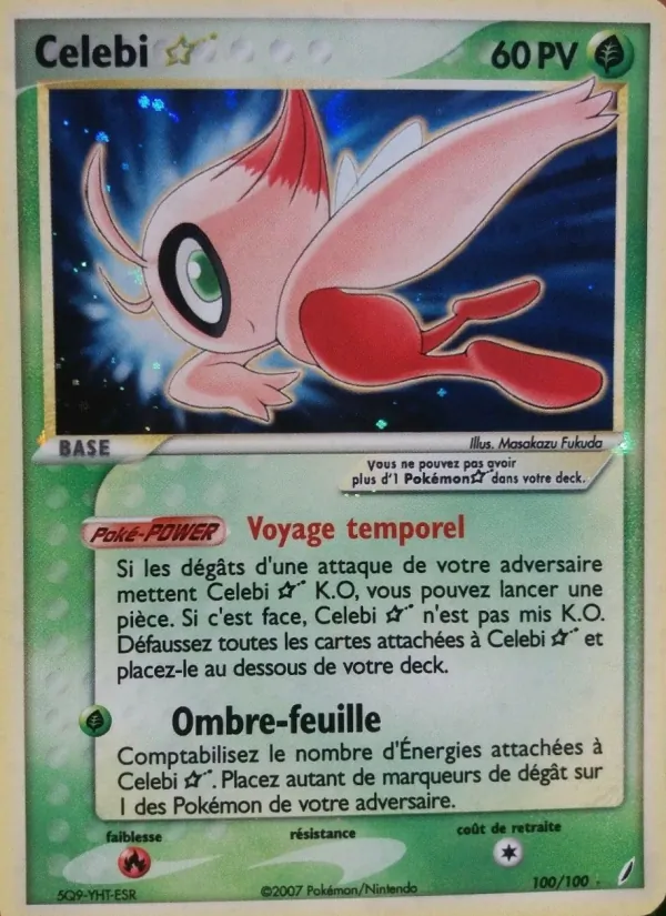 Carte Pokémon Celebi ☆ 100/100 de l'extension EX Gardiens de Cristal