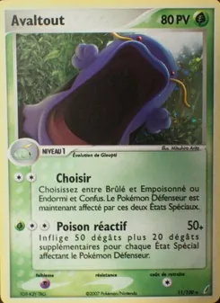 Carte Pokémon Avaltout 11 — EX Gardiens de Cristal