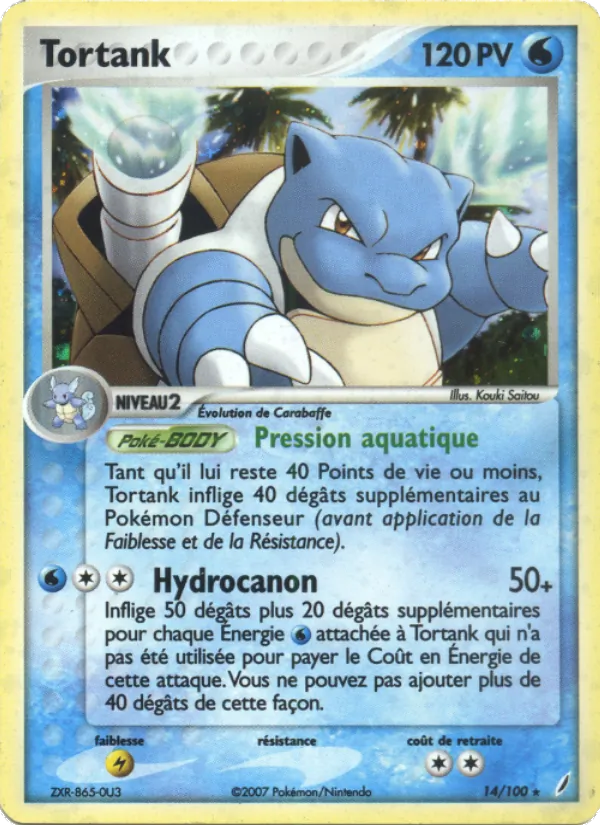 Carte Pokémon Tortank 14/100 de l'extension EX Gardiens de Cristal